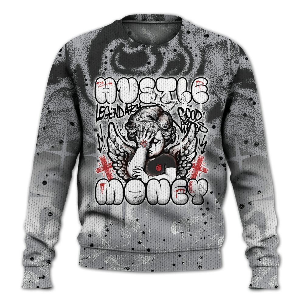 Sweater To Match White Cement 4s - Angel Hustle Money Graphic