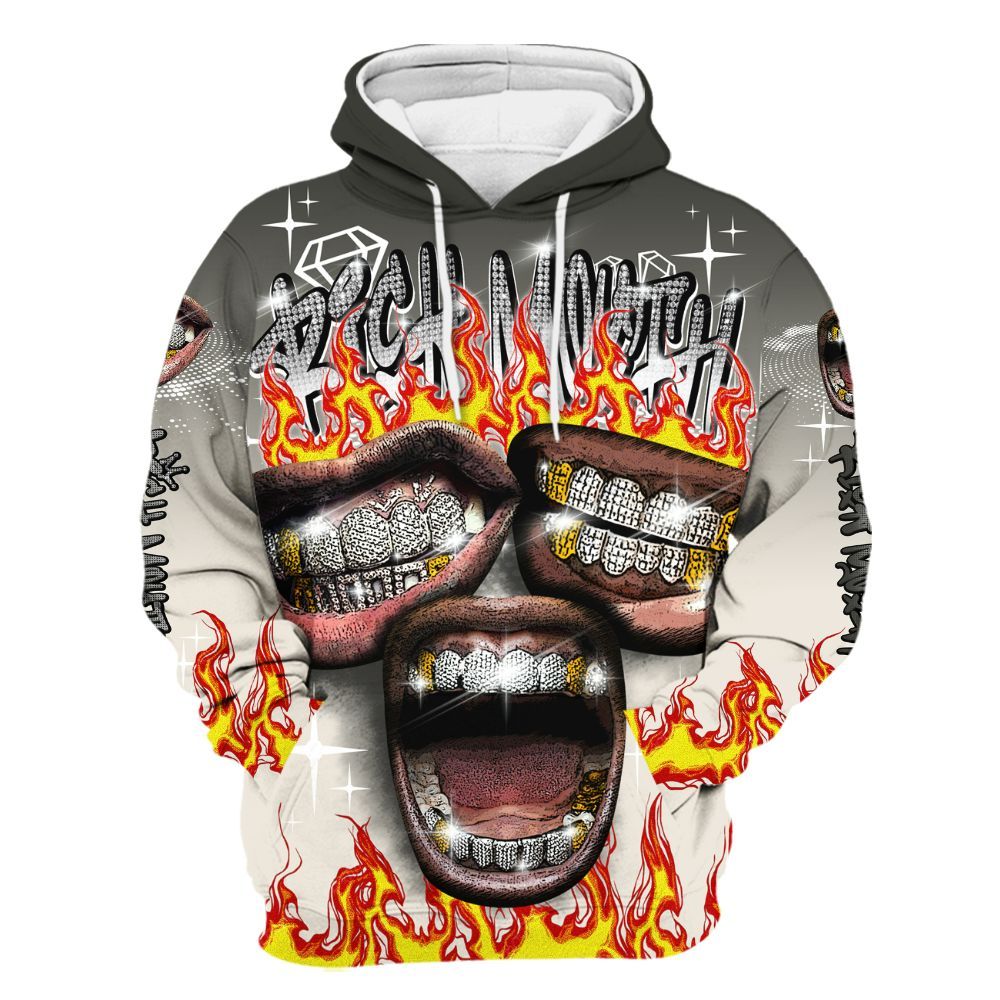 Hoodie To Match Air Max Plus Moonlight Swarovski - Rich Mouth Fire Rap Retro 90s All Over Print