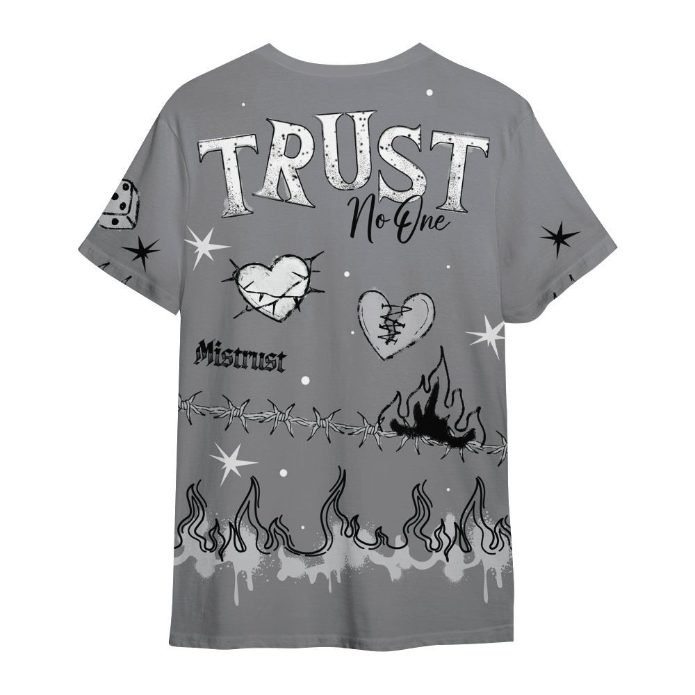 Shirt To Match Retro Wolf Grey 5s - Trust No One Snake-Bite Doodle Crayon All Over Print