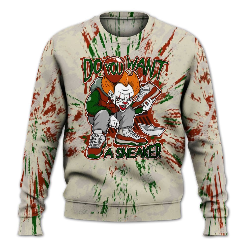 Sweatshirt To Match El Grito 5s - Clown Scary Sneakers Graphic Halloween All Over Print