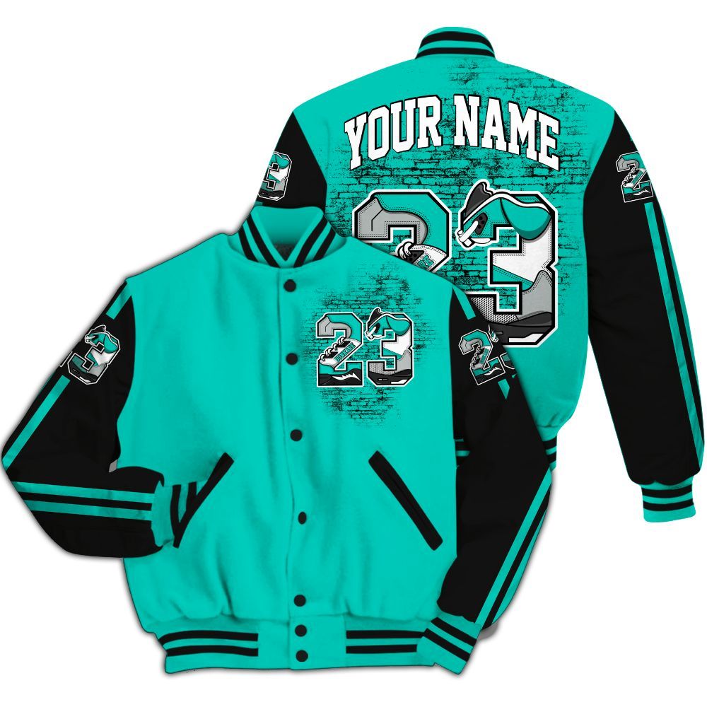 Varsity Jacket To Match Air Max 95 Dark Tiffany - Custom Name Number 23 5s All Over Print