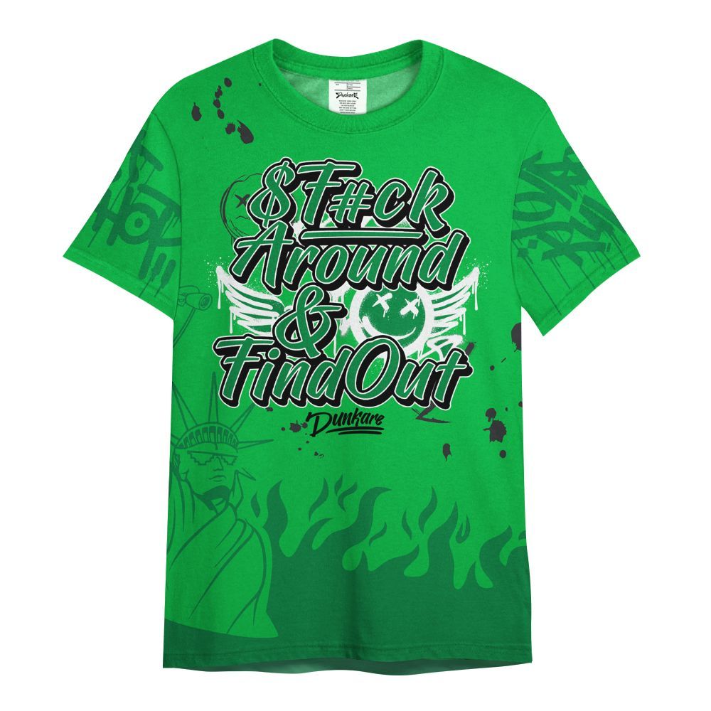 Shirt To Match Lucky Green 5s - Graphic Fck Around Find Out All Over Print