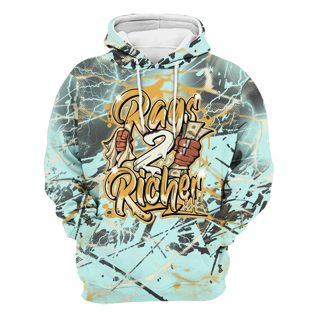 Hoodie To Match Pure Platinum 4s - Rag 2 Rich Graphic All Over Print