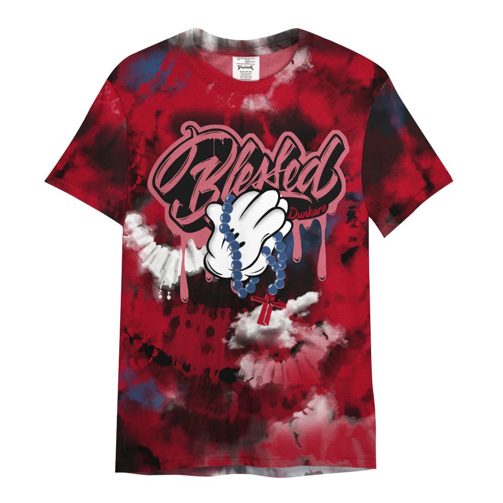Shirt To Match Air Griffey Max Black Red Navy Blue 1s - God Blessed Tie Dye All Over Print