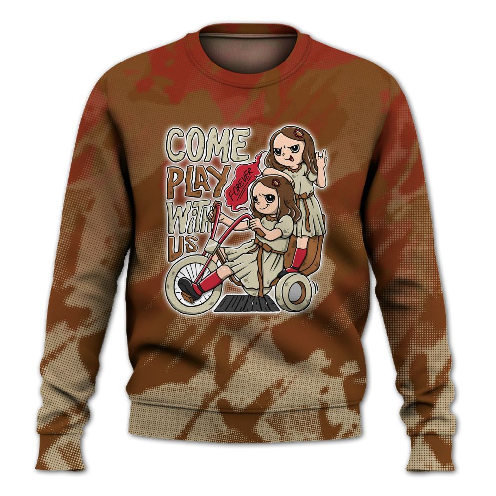 Sweatshirt To Match Archaeo Brown 5s - Come Hangout Halloween Abstract Halftone All Over Print