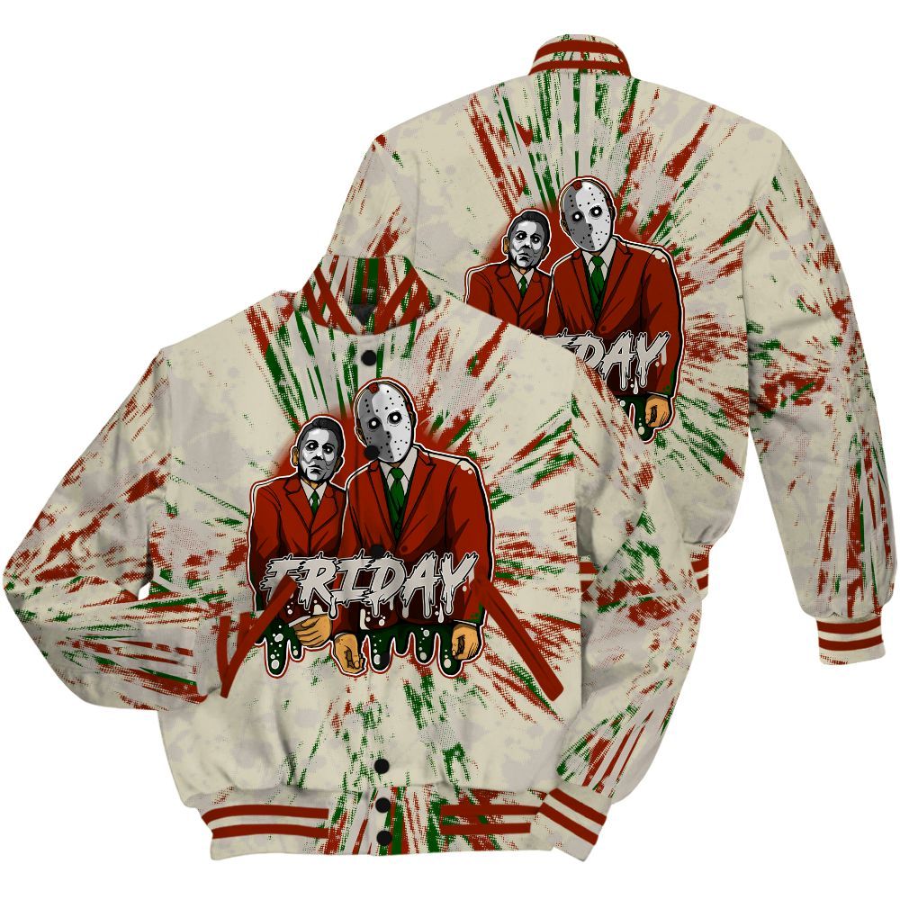 Varsity Jacket To Match El Grito 5s Shirt - Friday Halloween Graphic Luxury All Over Print