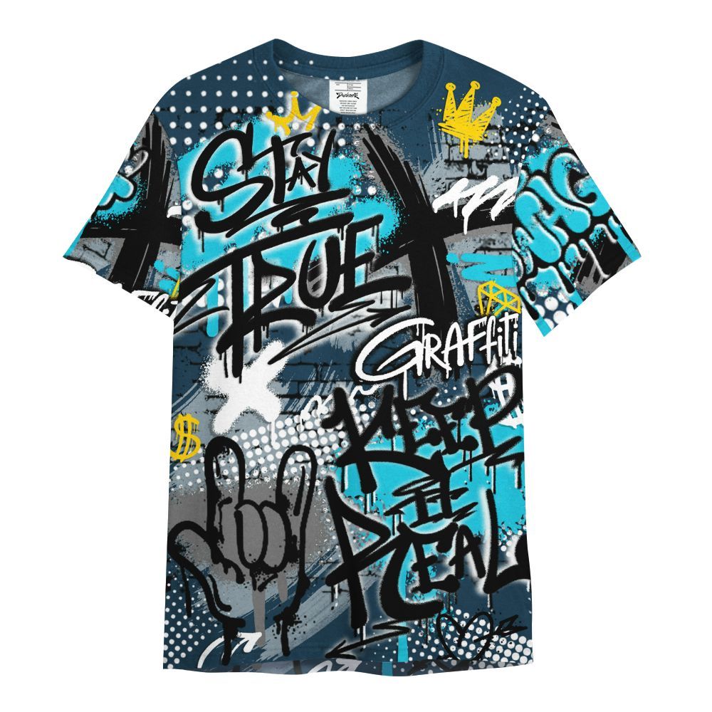 Shirt To Match Air Navy Baltic Blue - True It Real Graffiti Streetwear All Over Print