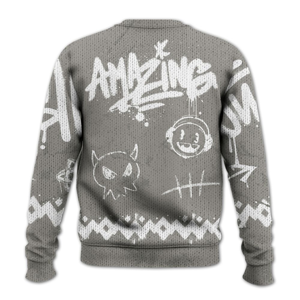 Knitted Sweater To Match Cool Grey 9s - Friday Sneaker Crayon