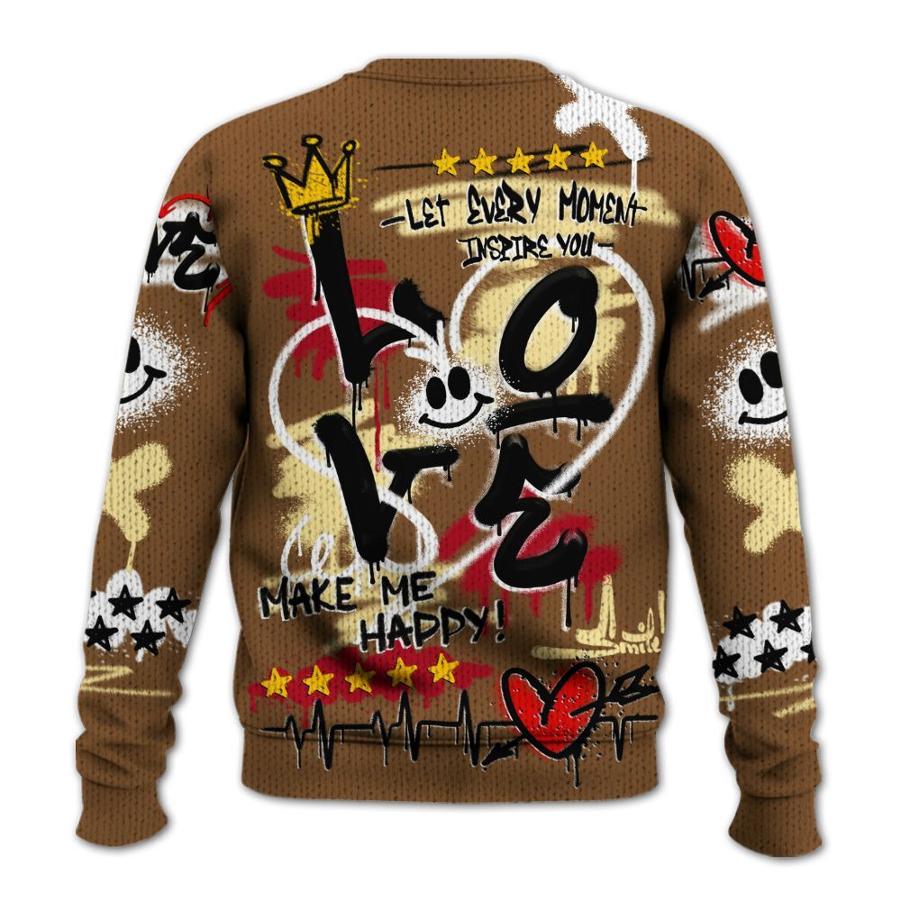 Knitted Sweater To Match Air Max 90 Escape - Happy Love Beats Graffiti Streetwear