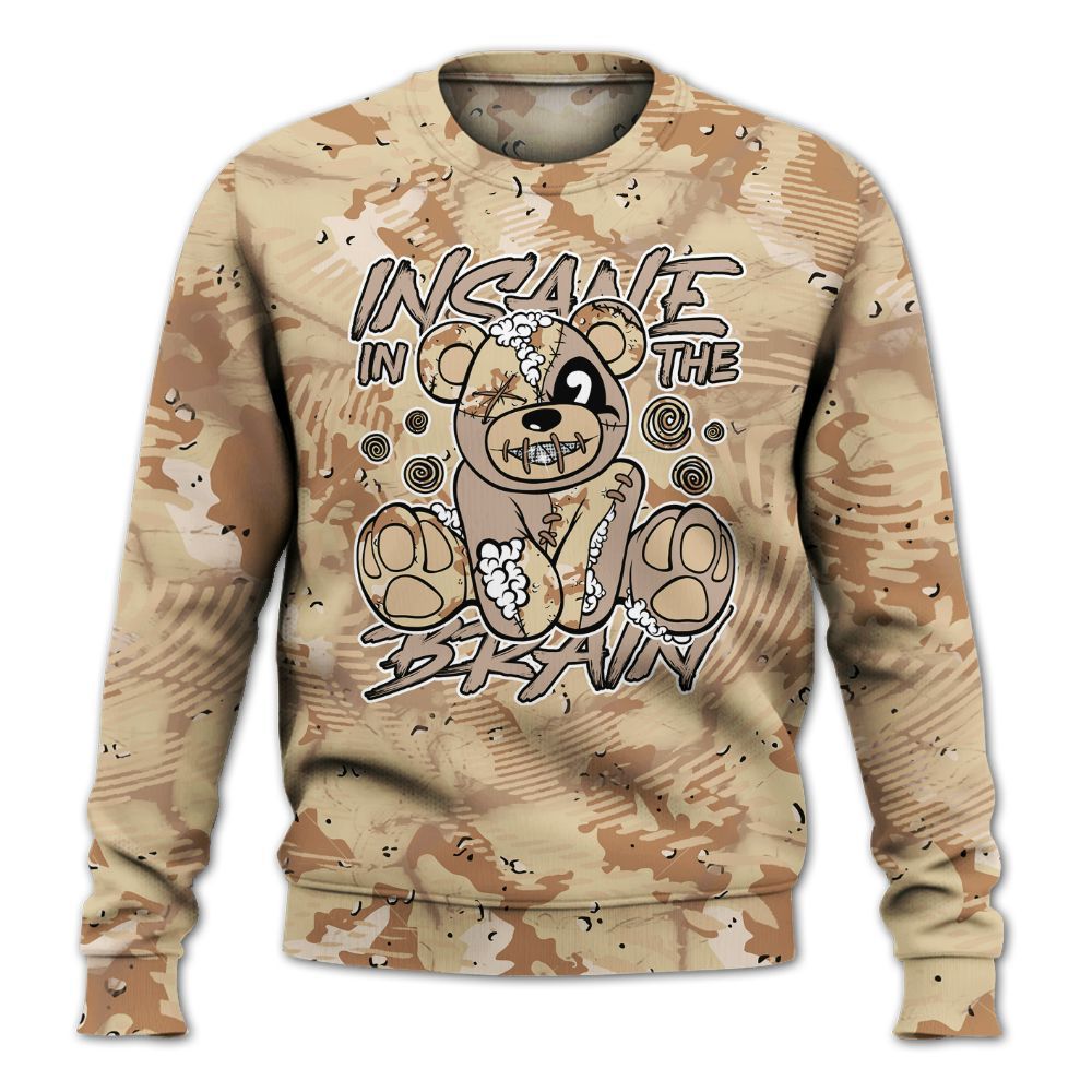 Sweatshirt To Match Desert Camo 3s - Insanes Bear Fume All Over Print