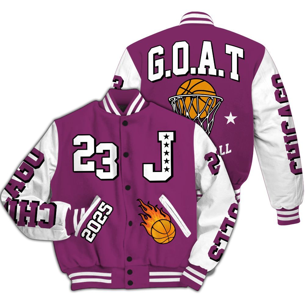Varsity Jacket To Match Air Max Sunder Gore Tex Bold Berry - Chicago 23 Basketball All Over Print