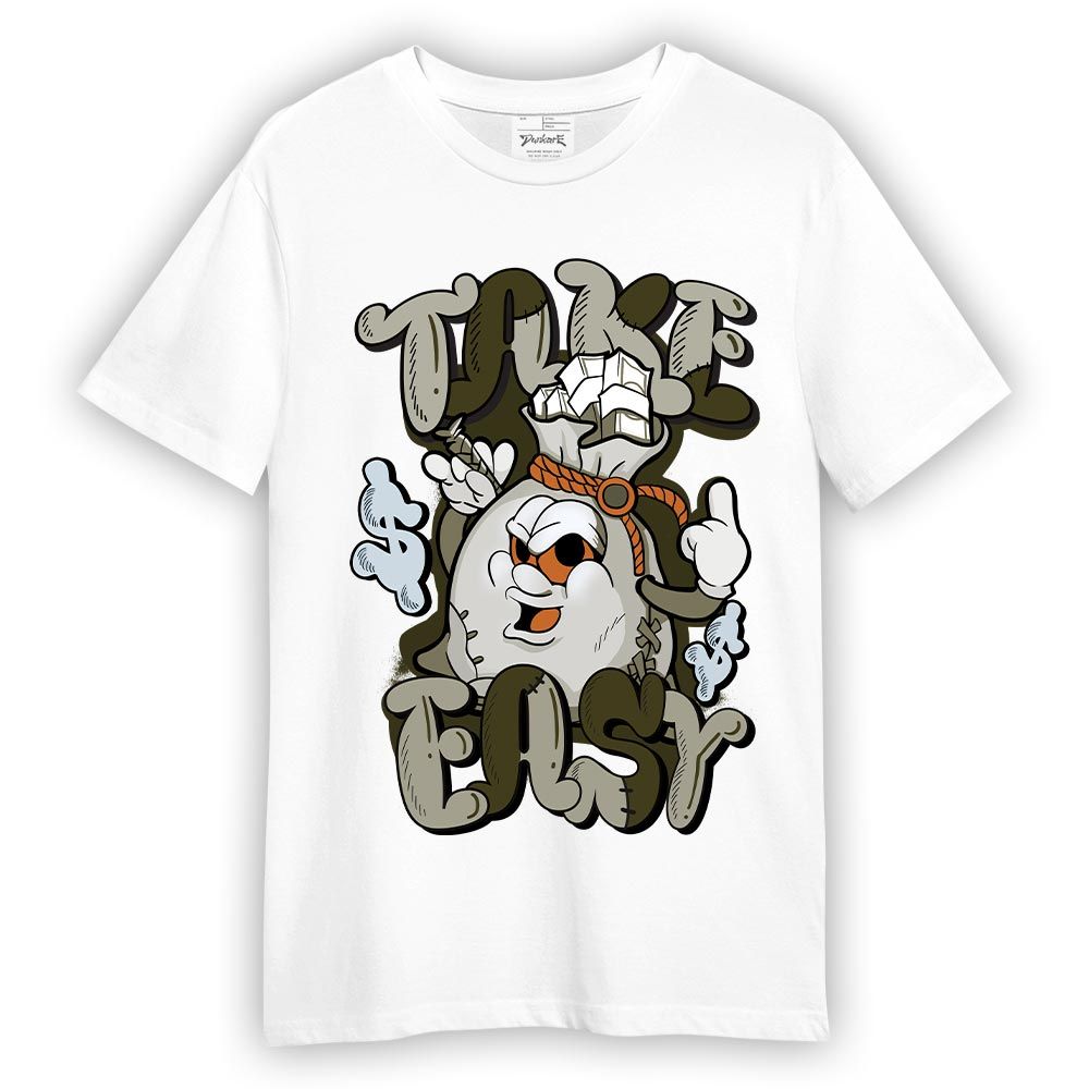 Shirt To Match T-shirt Take Easy, Olive 5s T-shirtT-shirt To Match Sneaker 2404 PAT