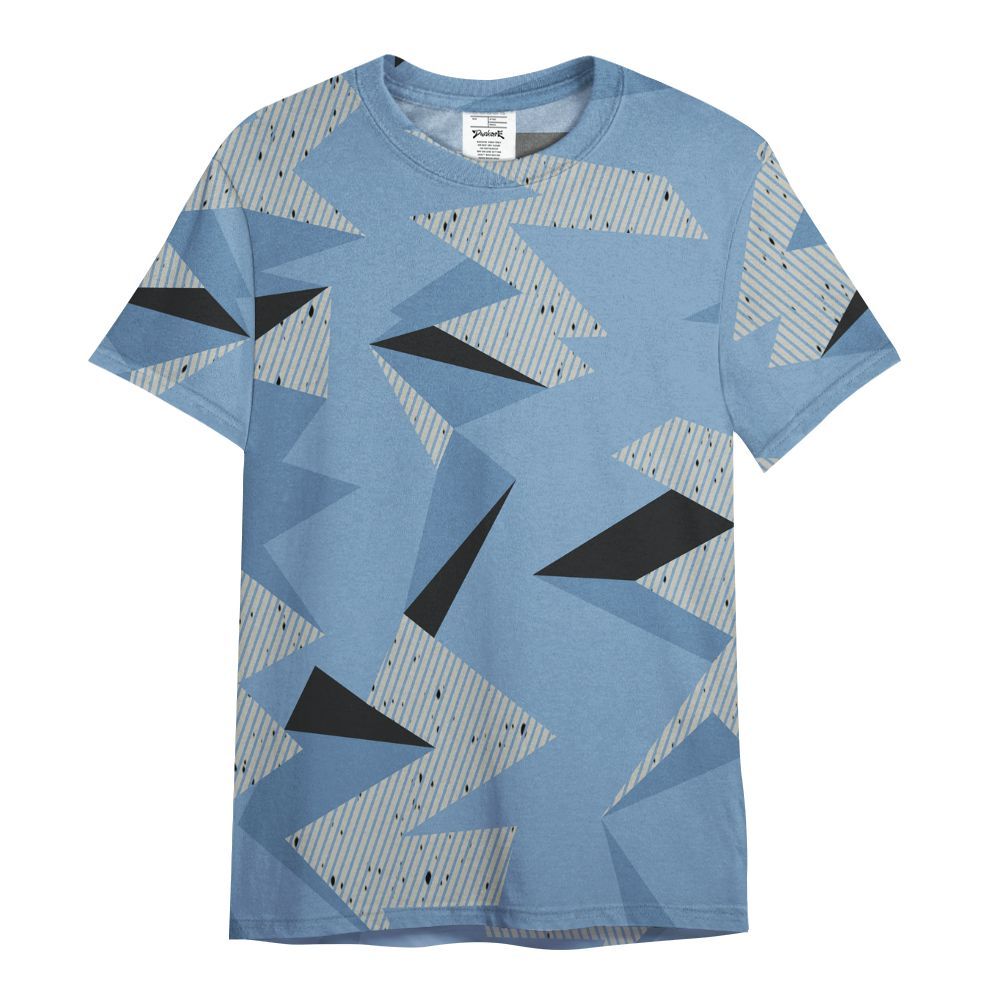 Shirt To Match University Blue 4s - Geometric Camouflage Pattern All Over Print