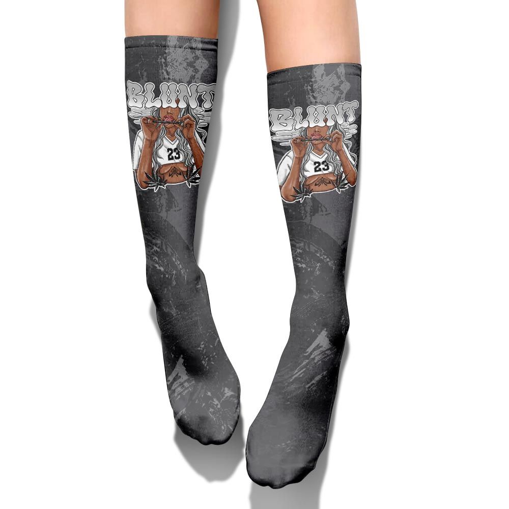 Sock To Match White Thunder 4s - Bluntz Unique Circle Splash