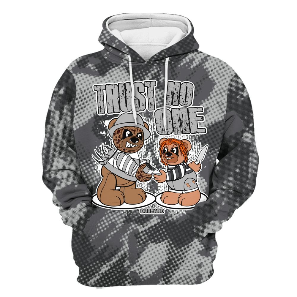 Hoodie To Match White Thunder 4s - Trust No One Bear Abstract Halftone All Over Print