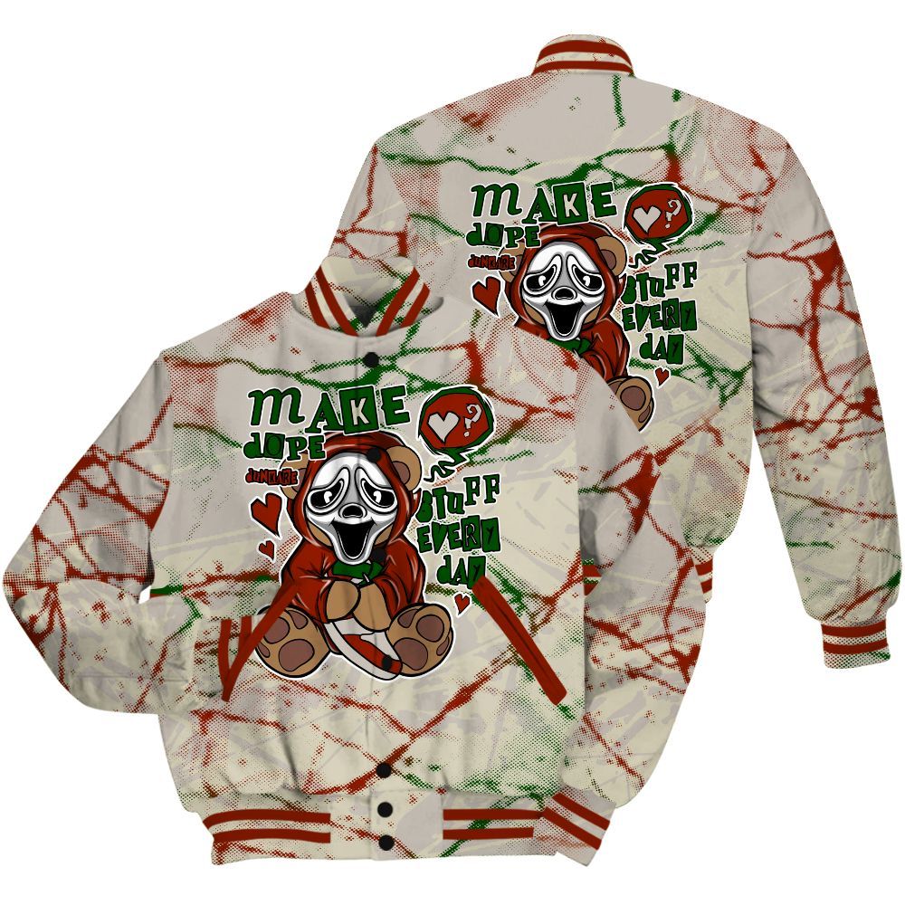 Varsity Jacket To Match El Grito 5s Shirt - Make Dopes Bear Profound All Over Print