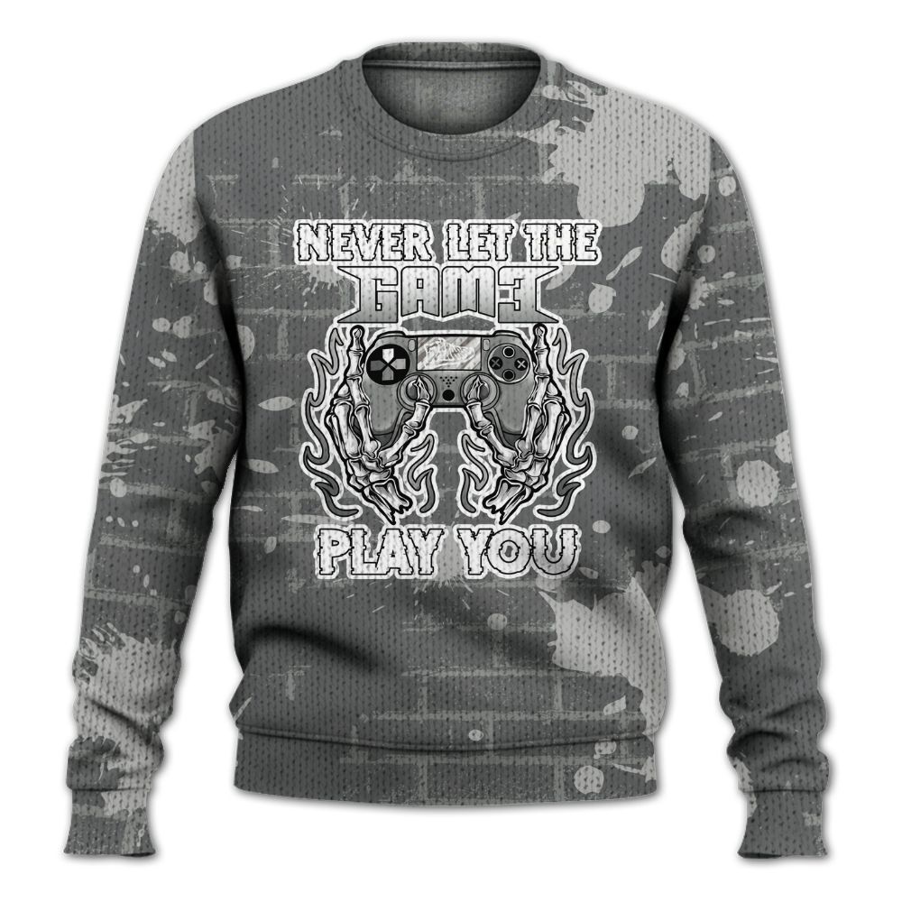 Knitted Sweater To Match Retro Wet Cement 4s - PlayGame Skull Brick