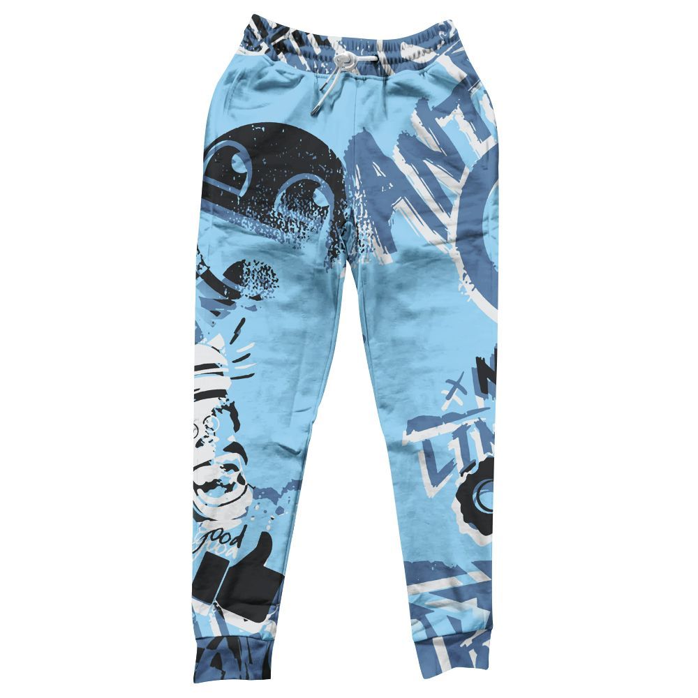 Sweatpant To Match Legend Blue 11s - Monogram Graffiti All Over Print