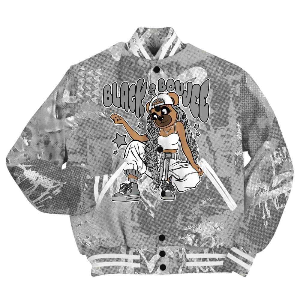 Varsity Jacket To Match Retro Wet Cement 4s Shirt - Boujee Girls Bear Heart Grunge All Over Print