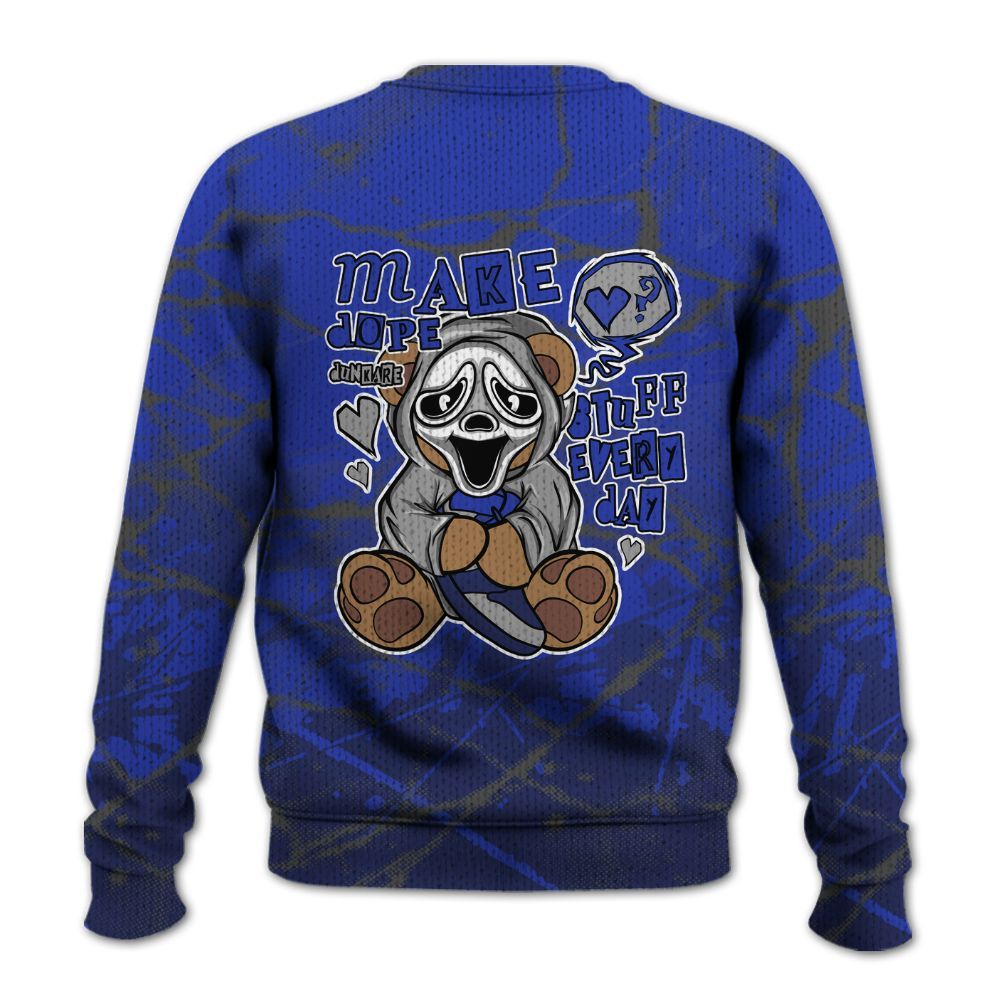 Knitted Sweater To Match Air Max Plus Black Racer Blue - Make Dopes Bear Profound