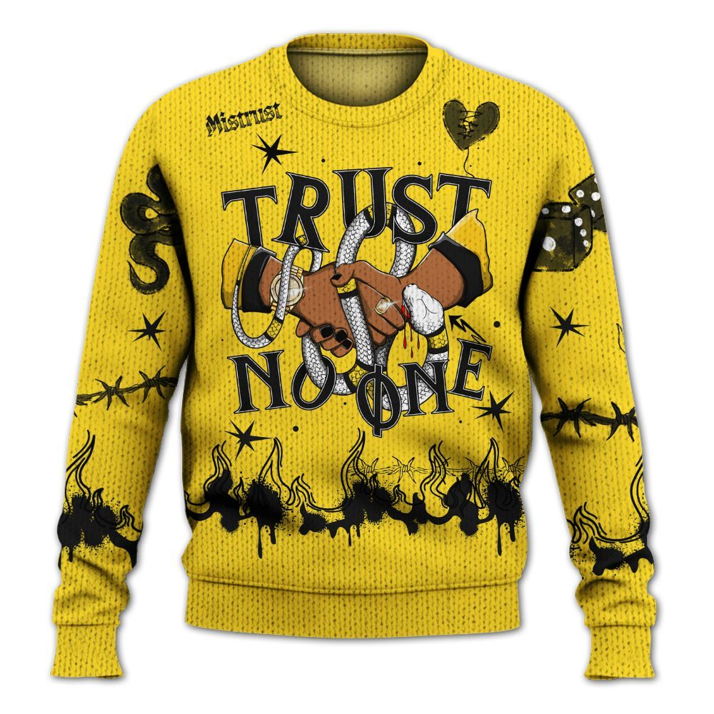 Knitted Sweater To Match Retro Thunder 4s - Trust No One Snake-Bite Doodle Crayon