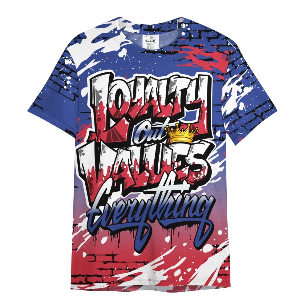 Shirt To Match Air Griffey Max USA Red White Blue 1s - Values Of Loyalty Drip All Over Print