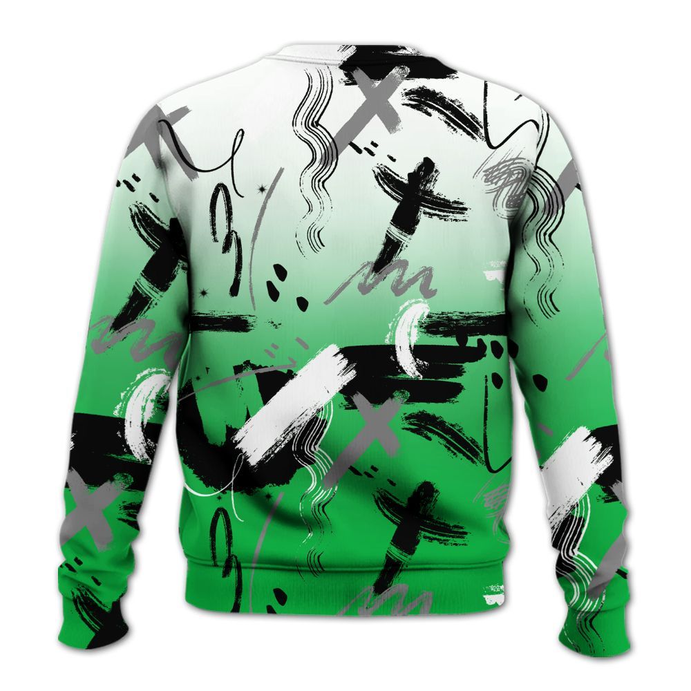 Sweatshirt To Match Lucky Green 5s - Money Hustle Grind Pray All Over Print