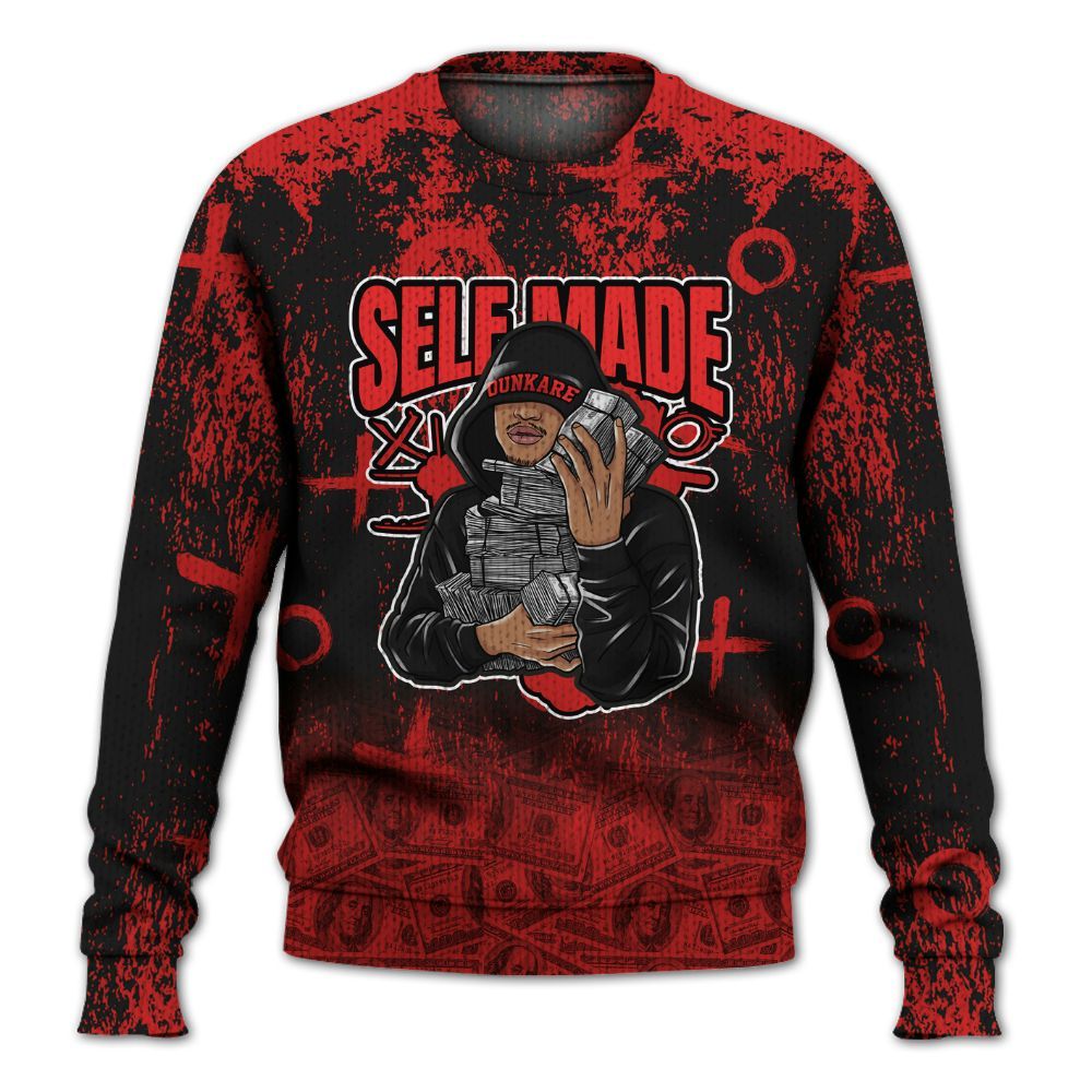 Knitted Sweater To Match Red Thunder 4s - Selfmade Unique Drip