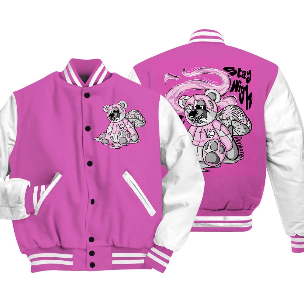 Varsity Jacket To Match Hyper Violet 4s Vasity Jacket - Get High Bear Vasity Jacket Unisex 2504 NCMD