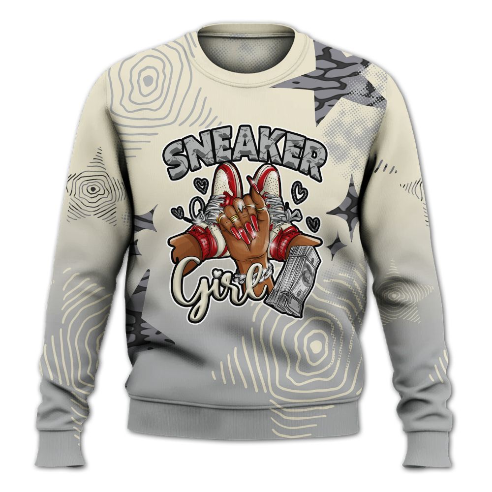 Sweatshirt To Match Cement Grey 3s - Sneakerz Girlz Unique Starz All Over Print