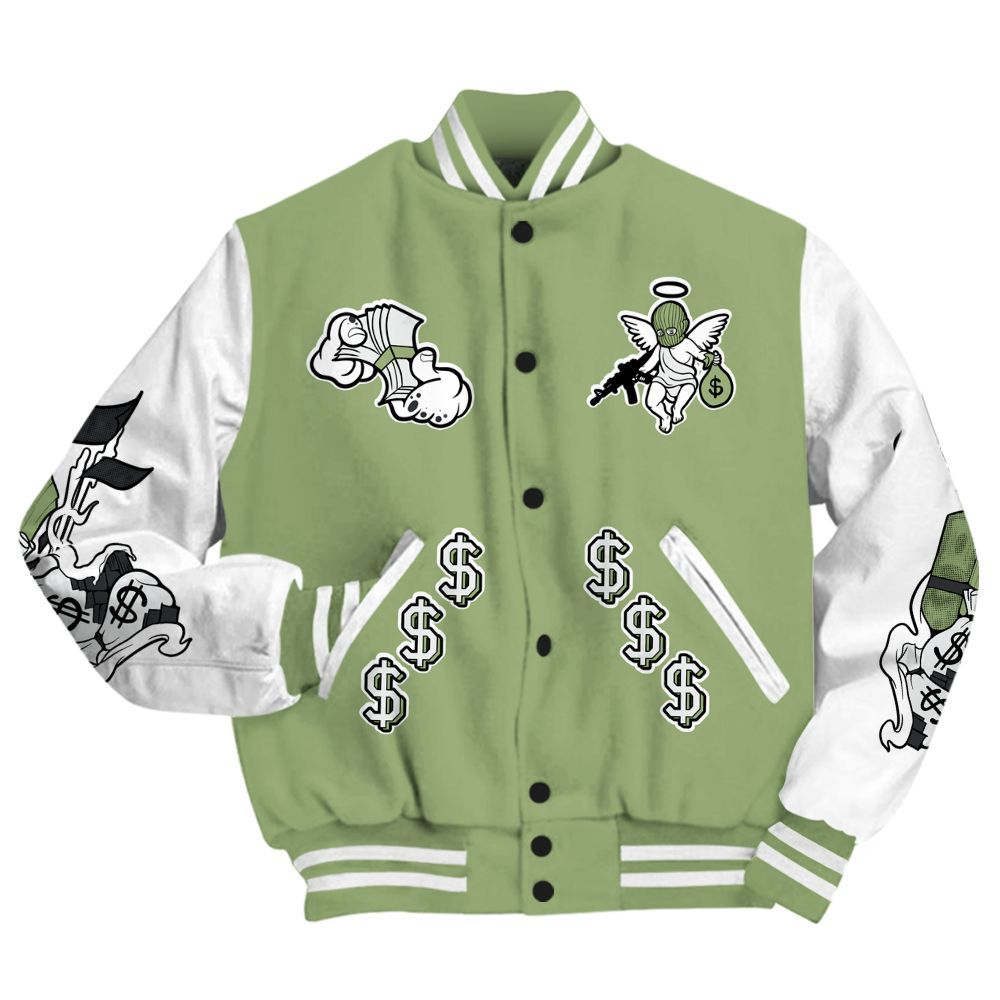 Varsity Jacket To Match Oil Green 4s - Ones Move In Silence Graphic All Over Print