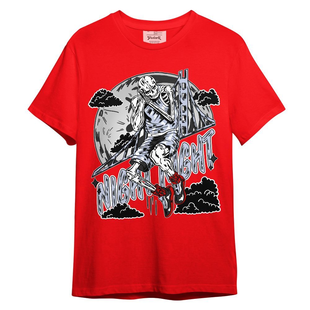 Shirt To Match Fire Red 6s - Golden Night Skeleton Unisex Shirt