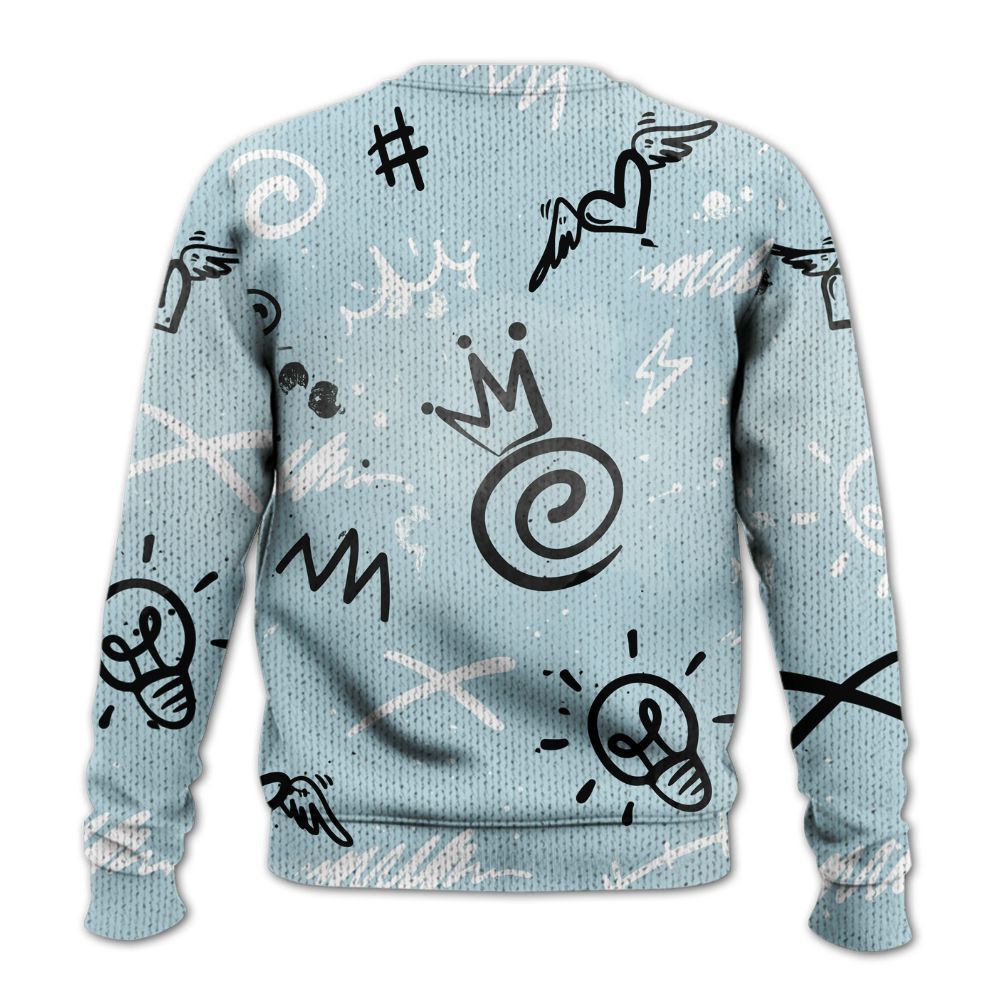 Knitted Sweater To Match Mid Ice Blue 1s - Drip Been Di2ferent