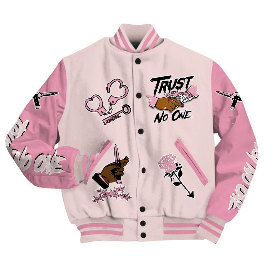 Varsity Jacket To Match Dunk Low KD 17 Aunt Pearl - Trust No One Dripping All Over Print