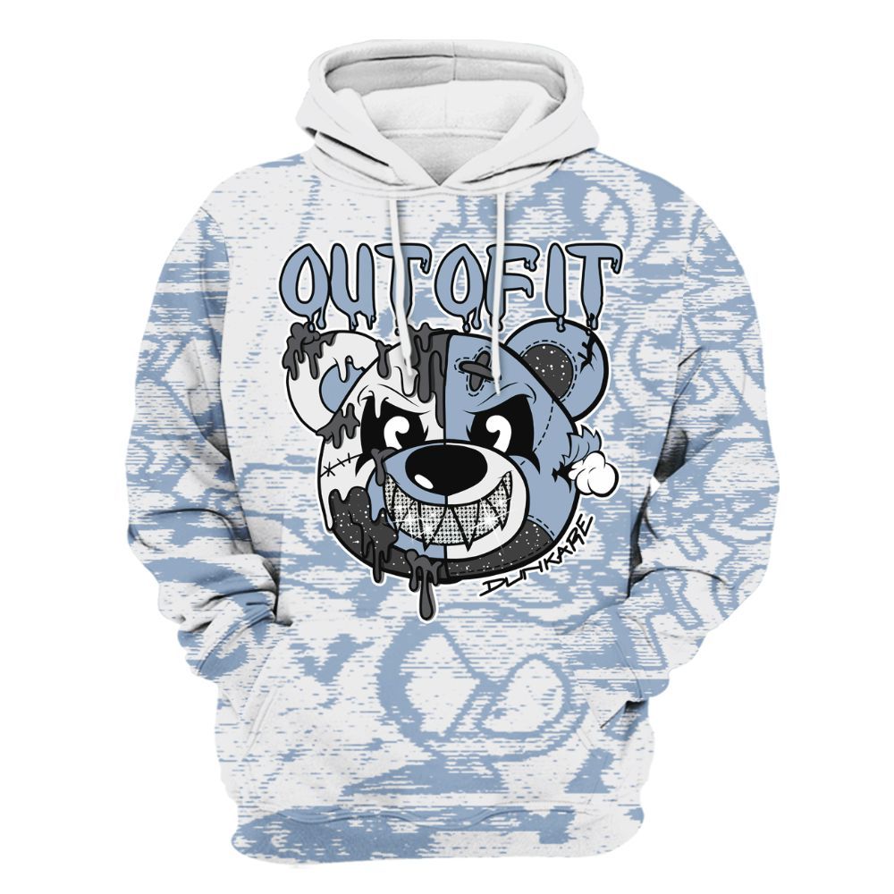 Hoodie To Match Reverse Black White 6s - Out Of It Bear Avant-Garde All Over Print