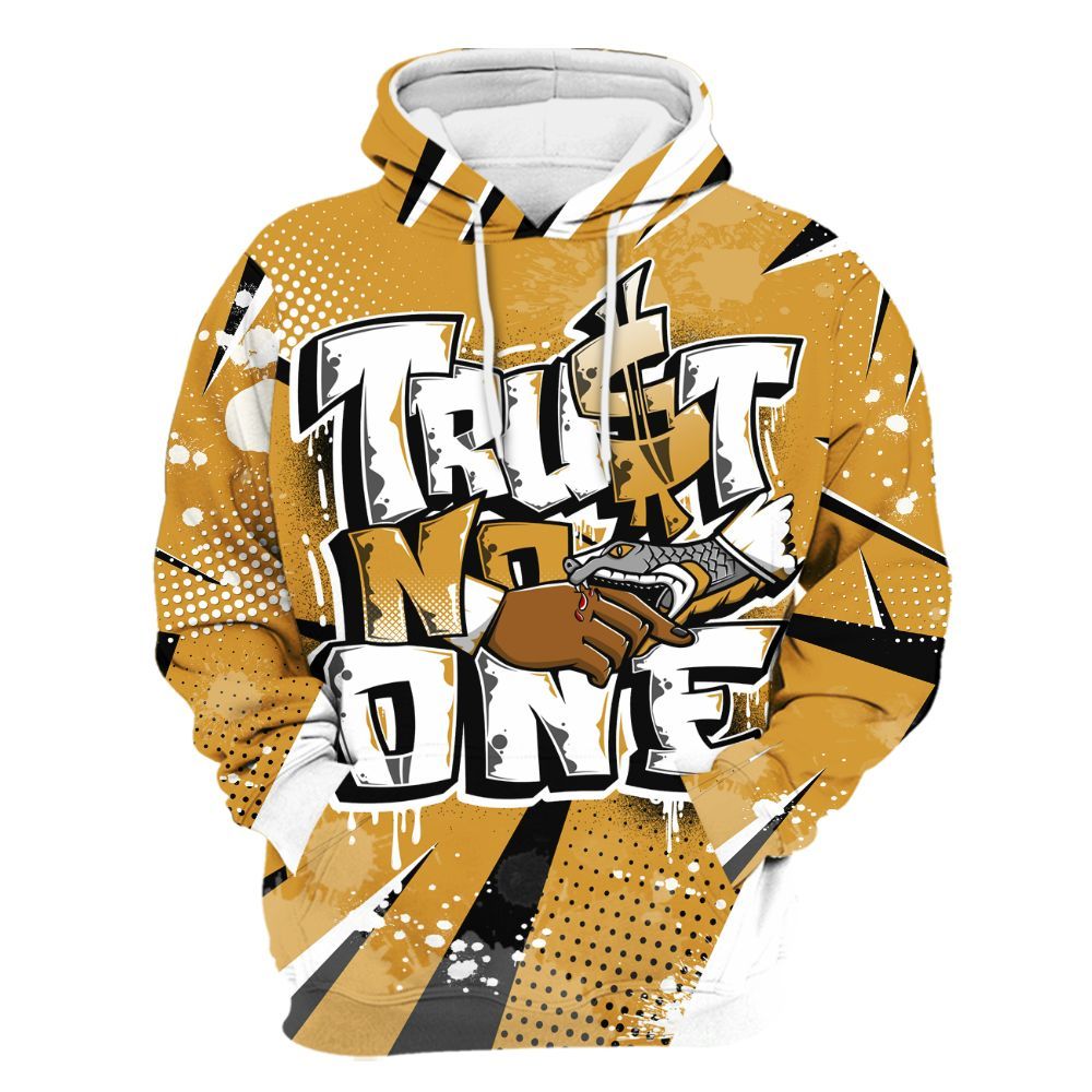 Hoodie To Match Dunk Low Wheat Pale Ivory - Poly Trust No One Dripping All Over Print