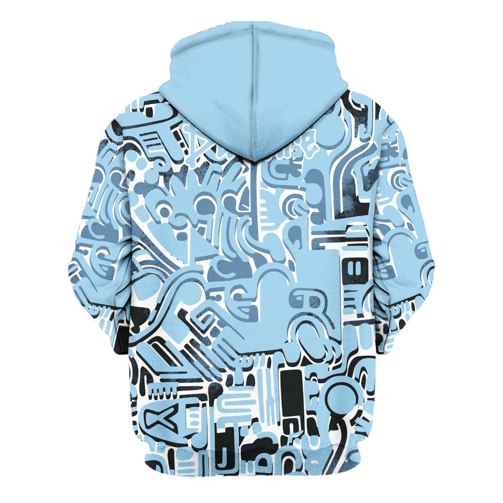 Hoodie To Match Legend Blue 11s - Humble Hustle Doodle Retro All Over Print