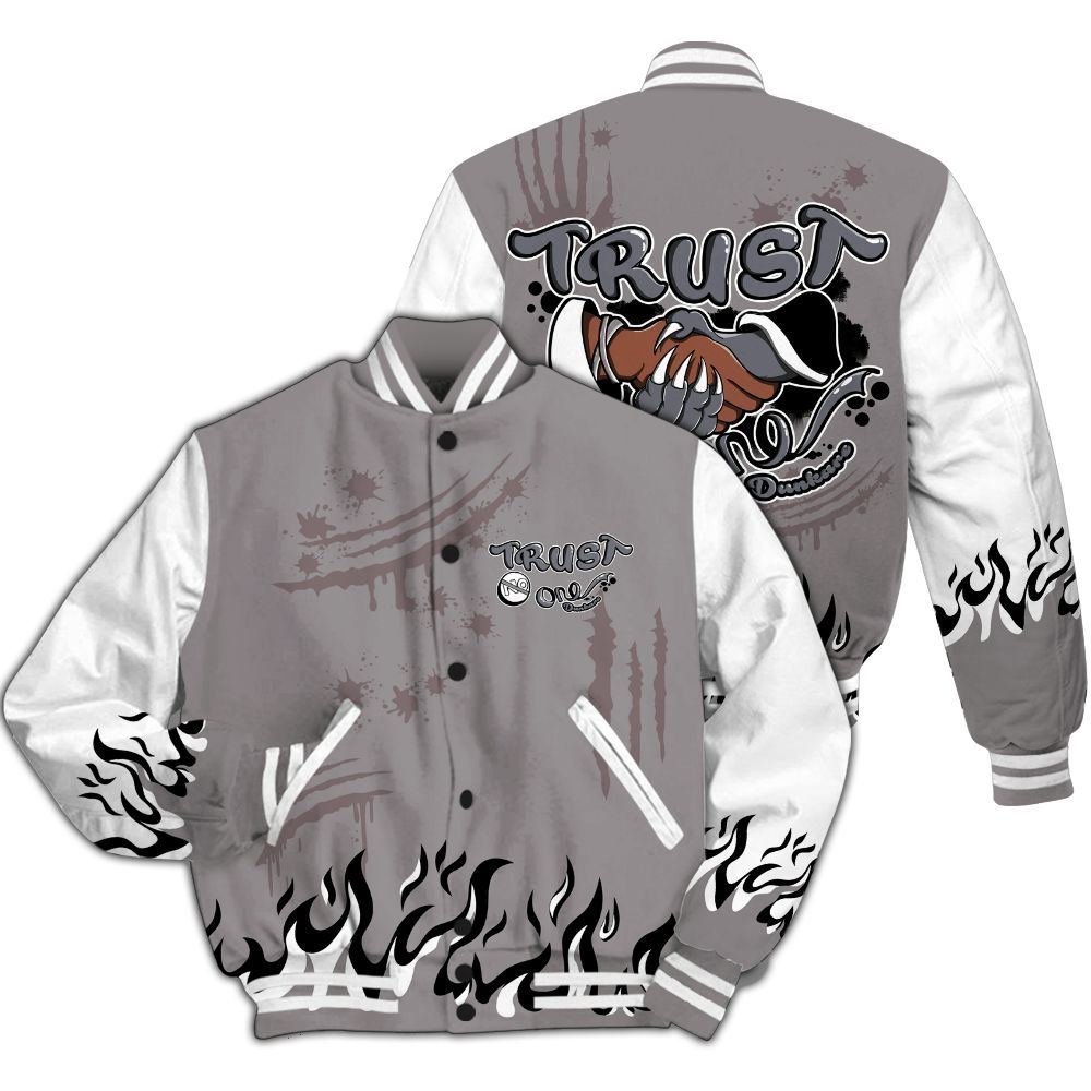 Varsity Jacket To Match Cool Grey 11s - Graphic Trust No One All Over Print