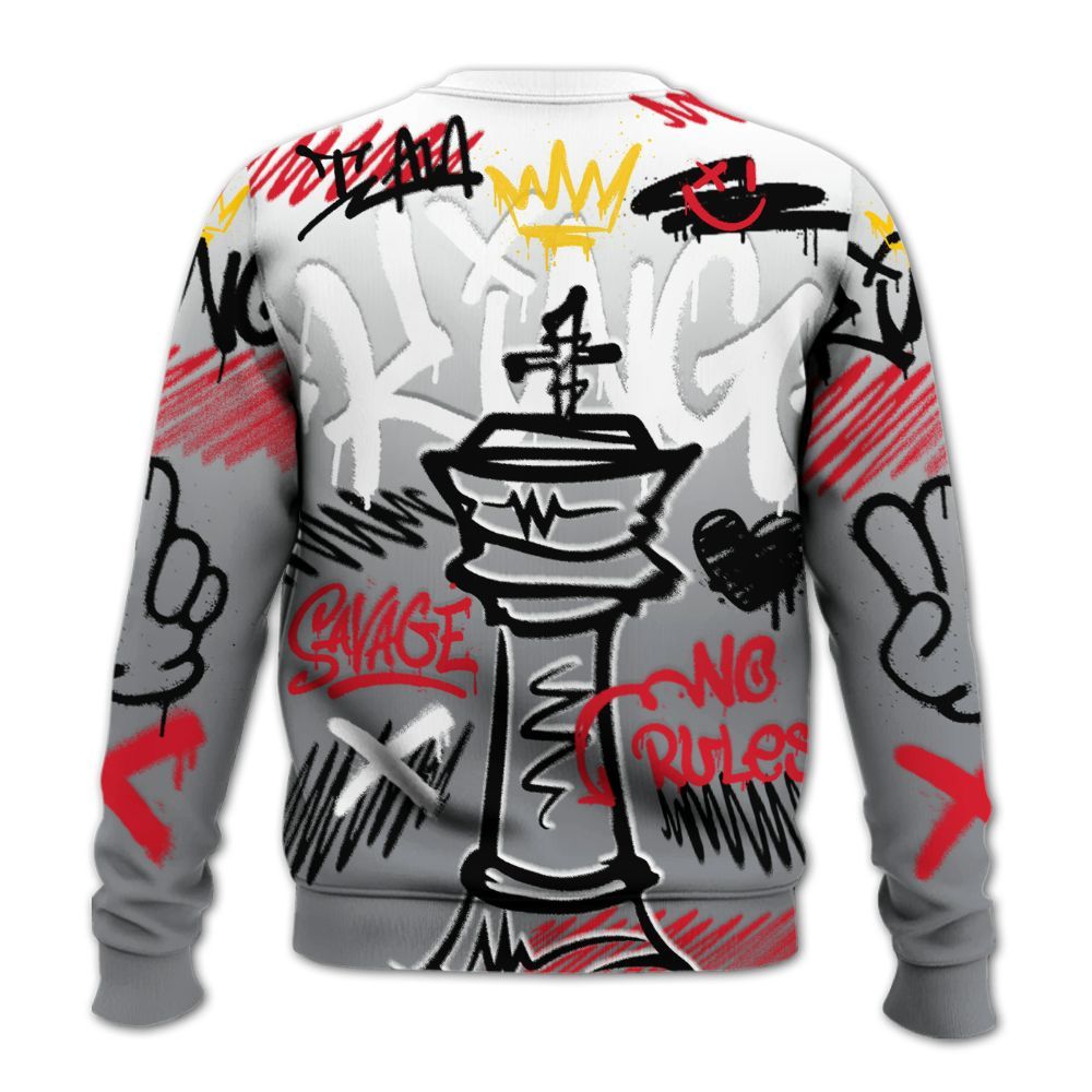 Sweatshirt To Match Black Cement 3s - Street King Chess Streetwear All Over Print