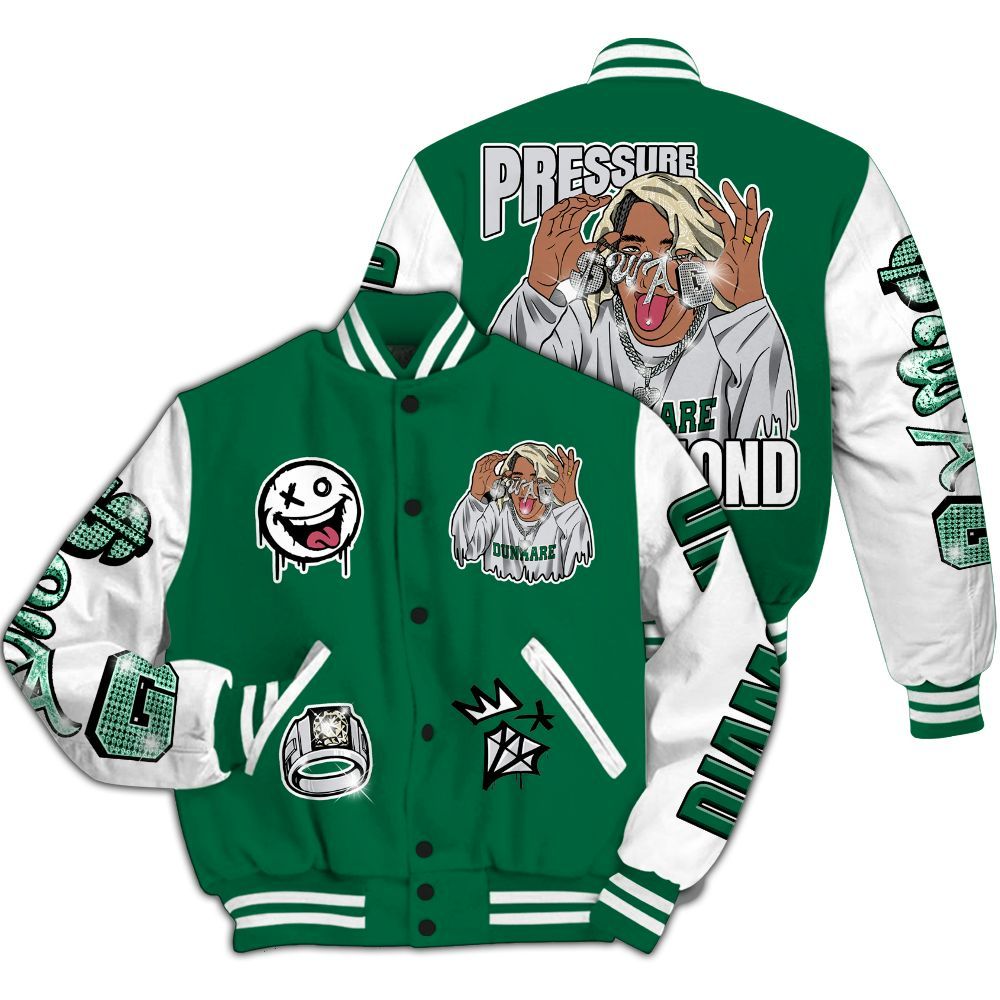 Varsity Jacket To Match Pine Green 4s - Pressures Makes Varsity Jacket To Match All Over Print