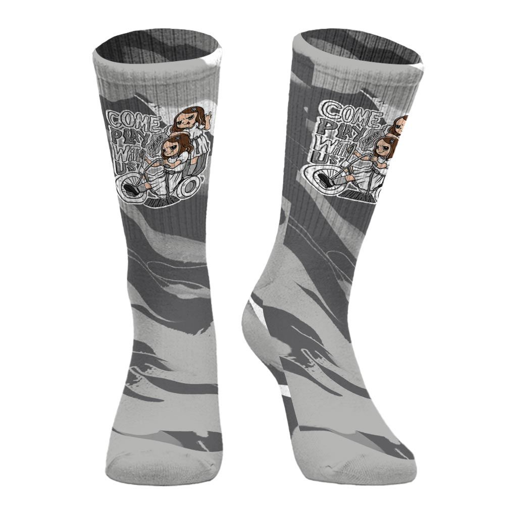 Sock To Match Retro Wet Cement 4s - Come Hangout Halloween