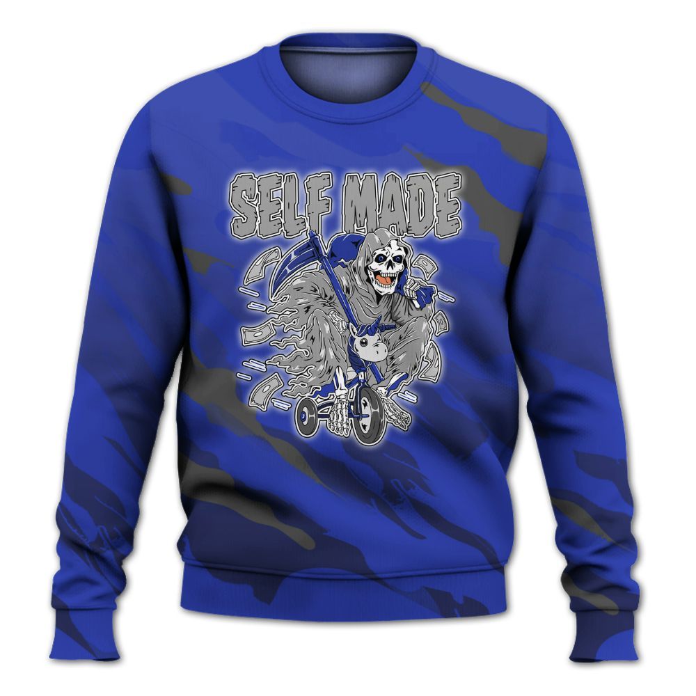 Sweatshirt To Match Air Max Plus Black Racer Blue - Self Make Skeleton Colored All Over Print