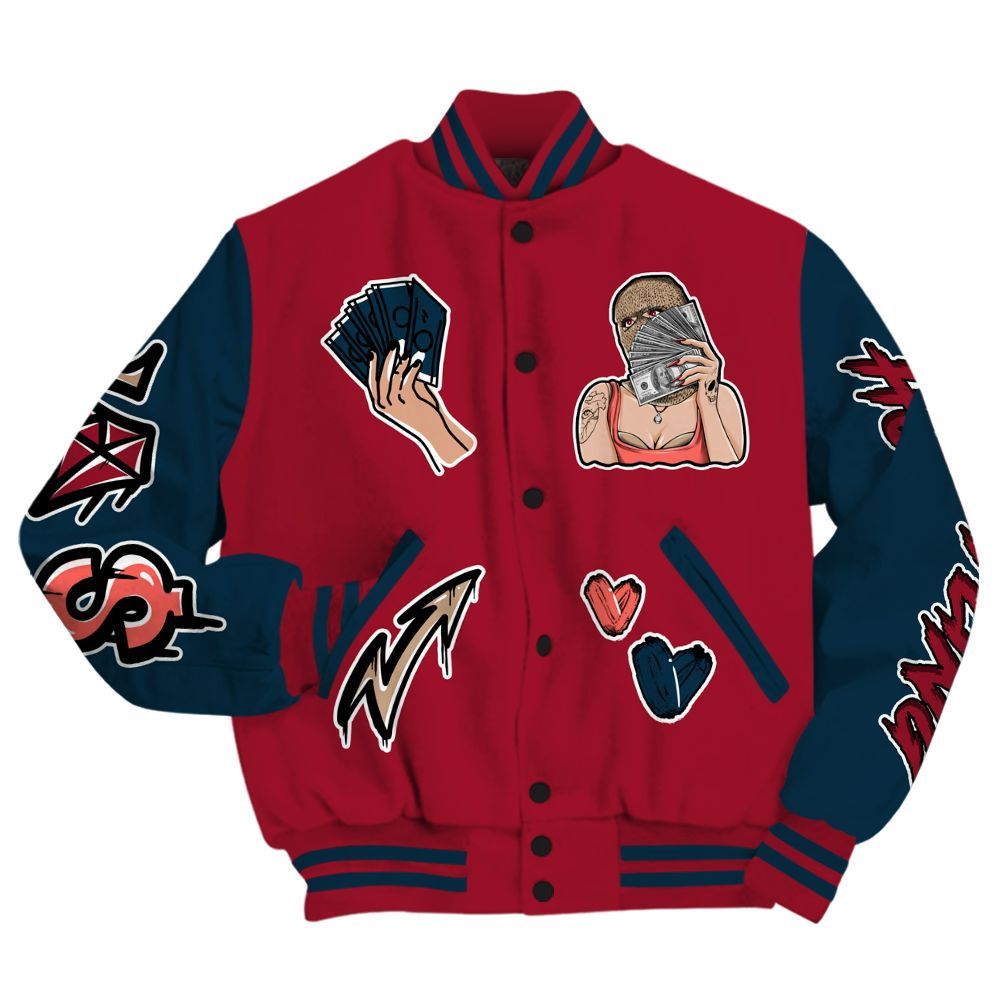 Varsity Jacket To Match Mid Multi Color 2022 1s - Hustling Unique All Over Print