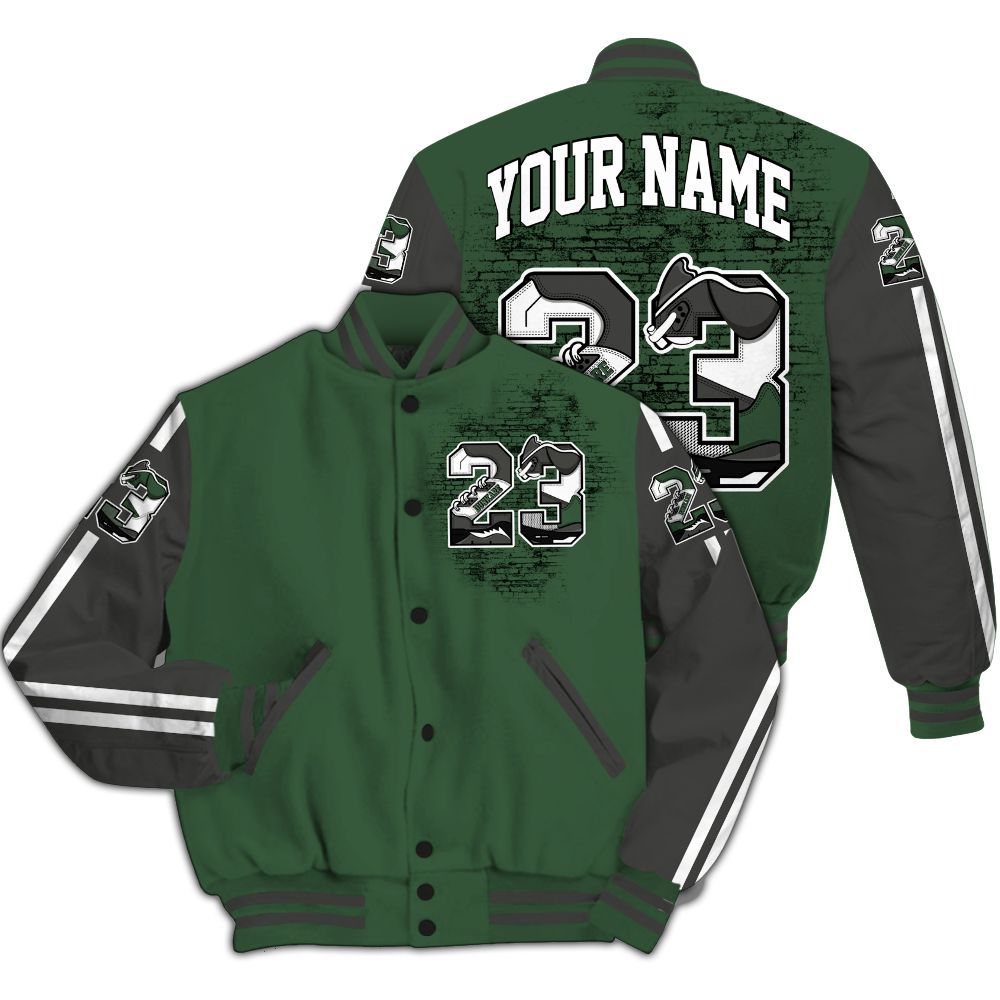 Varsity Jacket To Match Dunk Low Skateboards Black - Custom Name Number 23 5s All Over Print