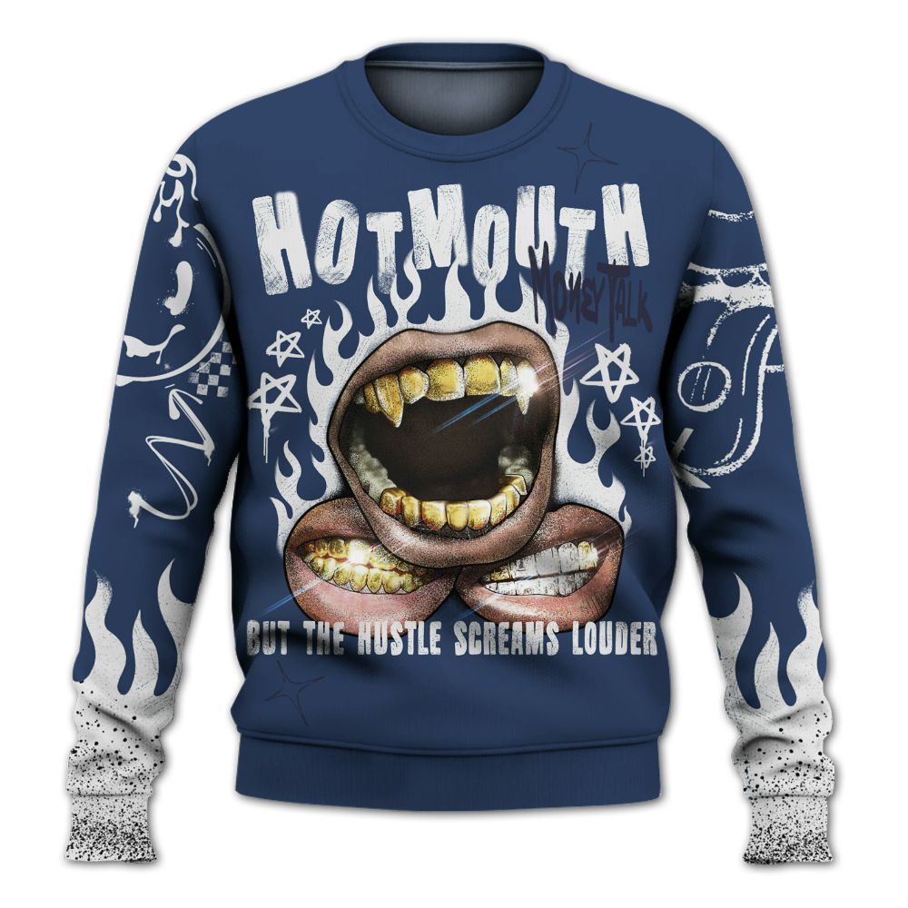 Sweatshirt To Match Low 85 Metallic Blue 1s - Mouth Burning Street Style All Over Print