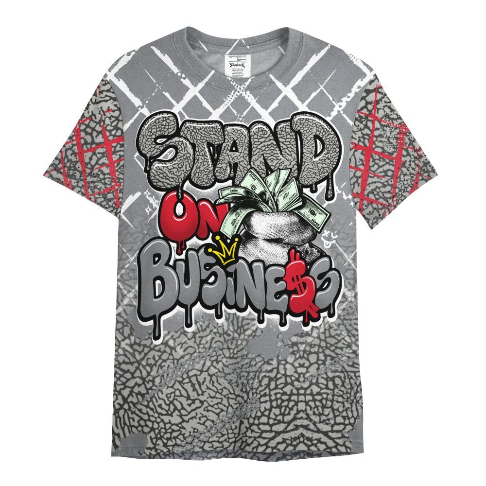 Shirt To Match Black Cement 3s - Halftone Stand Business Dripping All Over Print
