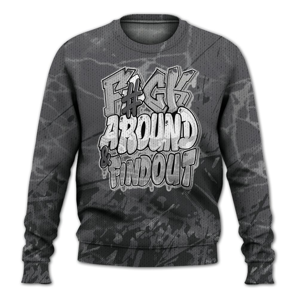 Knitted Sweater To Match White Thunder 4s - F Around Find Out Graphic Profound