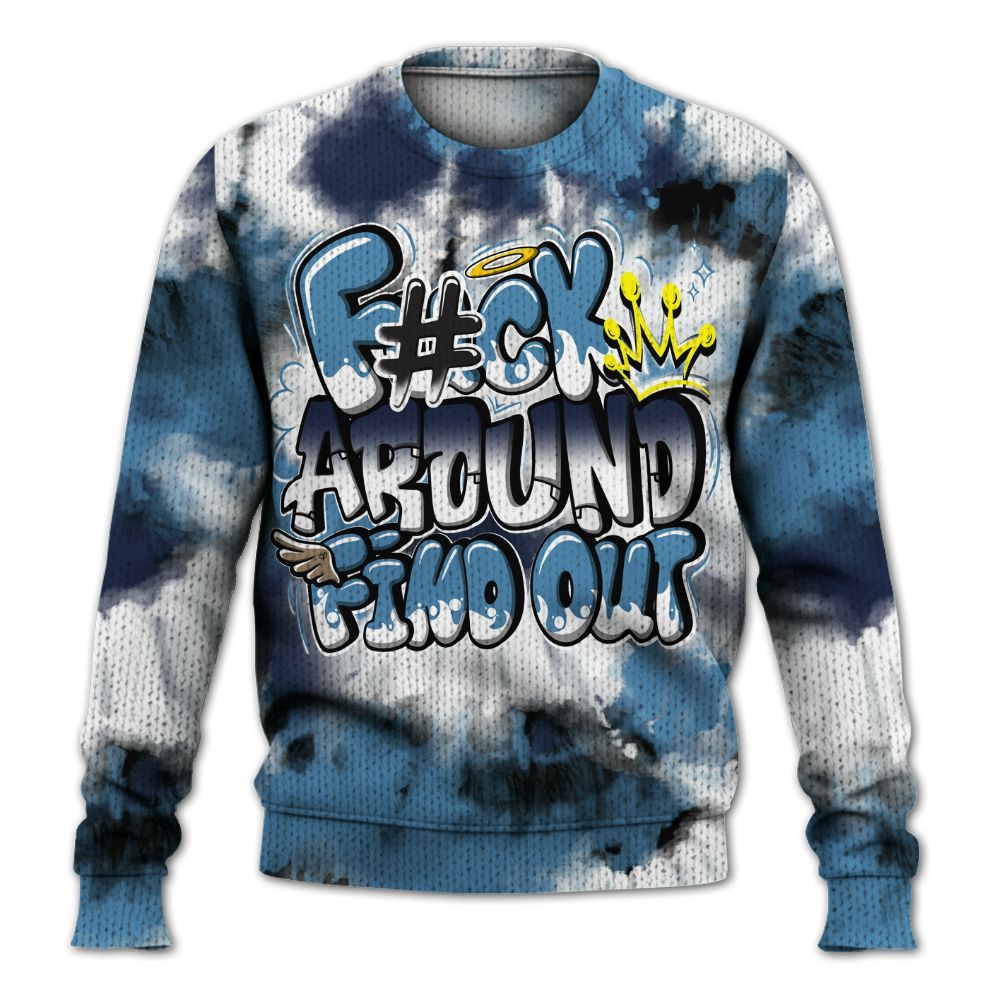 Knitted Sweater To Match Air Force 1 Stash - Tie Dye FK Around Find Out