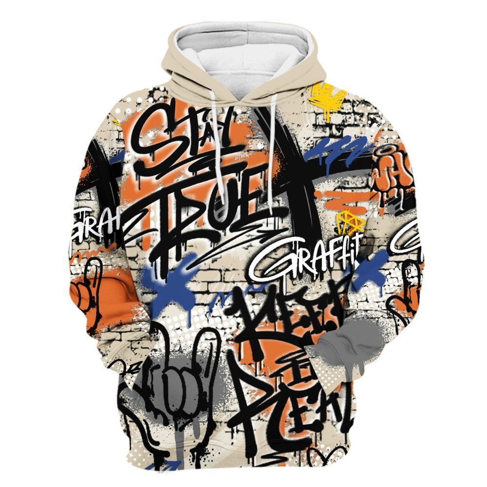 Hoodie To Match Air Max 90 Rattan Birch - True It Real Graffiti Streetwear All Over Print