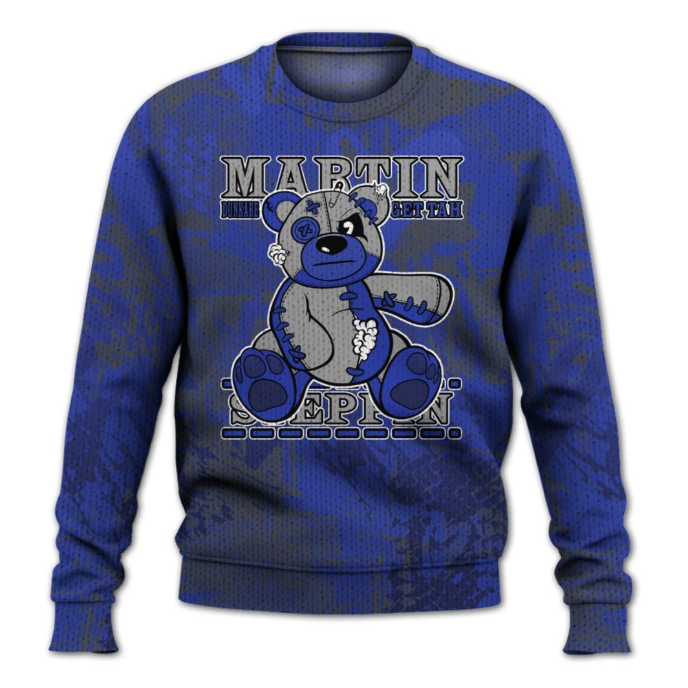 Knitted Sweater To Match Air Max Plus Black Racer Blue - Tah Steppin Bear Heart Grunge